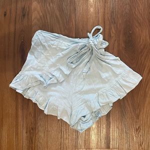 Princess Polly Pastel Blue Ruffle Shorts US size 4